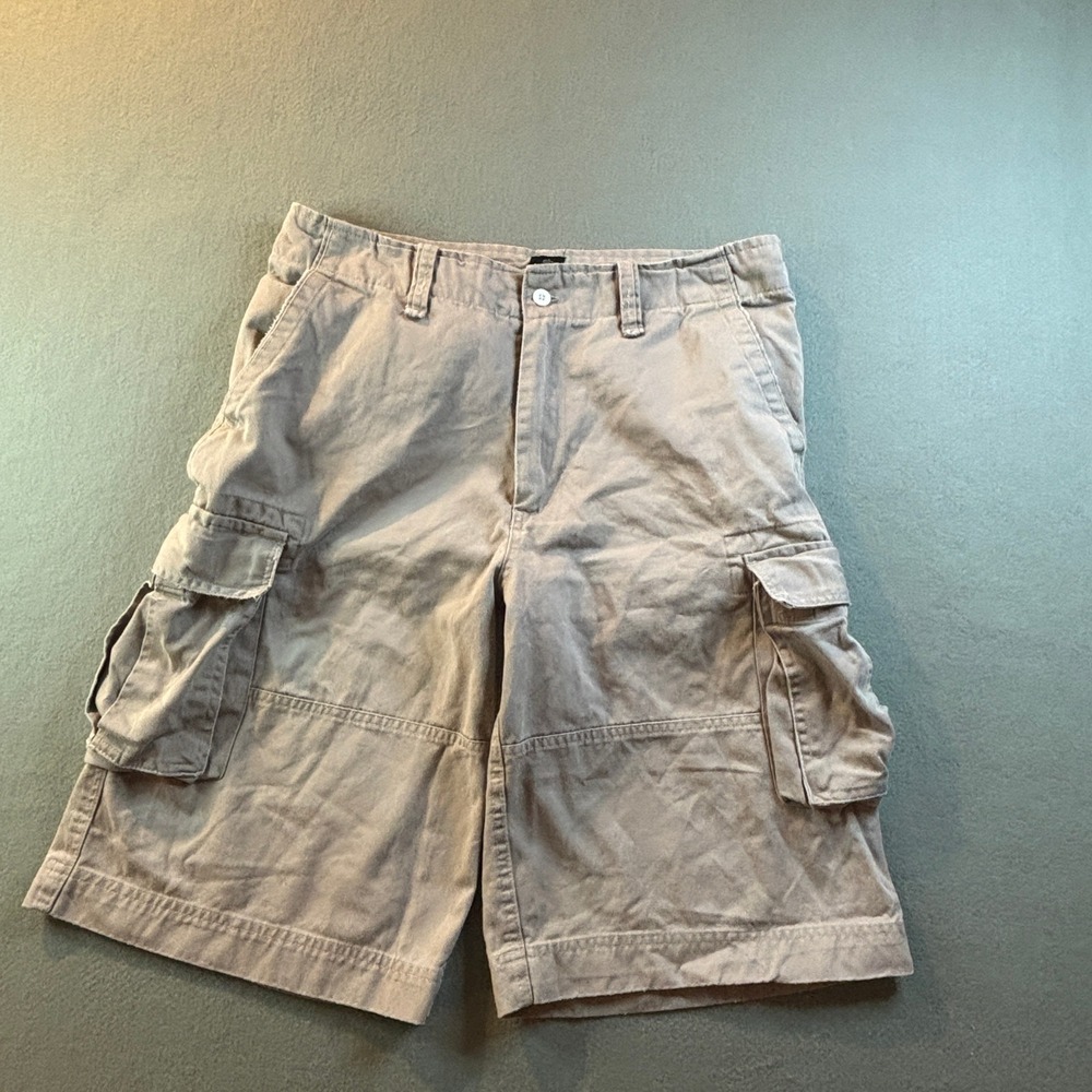 Y2K Onward Cargo Shorts Mens 36 Khaki Tan Cotton Baggy Skater Gorpcore